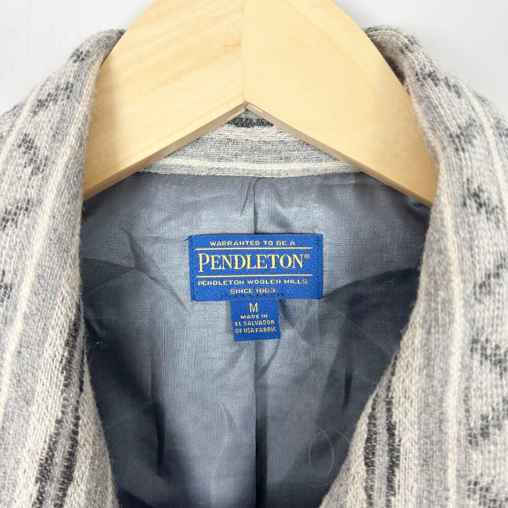 Pendleton Wool Aztec Tribal Moto Jacket Light Gra… - image 4